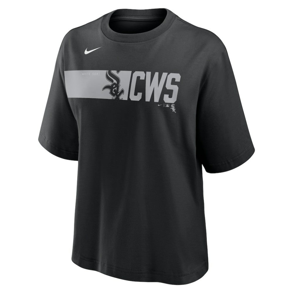 Chicago White Sox Women's Knockout Boxy T-Shirt Black