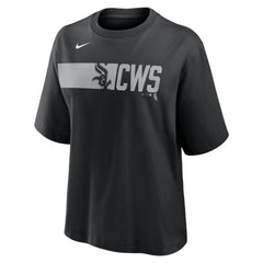 Chicago White Sox Women's Knockout Boxy T-Shirt Black