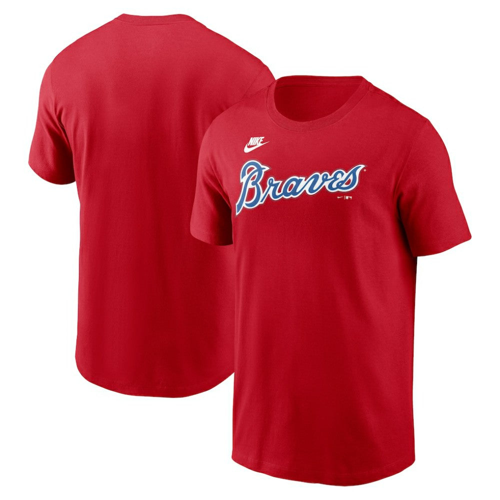 Atlanta Braves Cooperstown Collection Wordmark T-Shirt Red