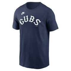 Chicago Cubs Cooperstown Collection Wordmark T-Shirt Navy