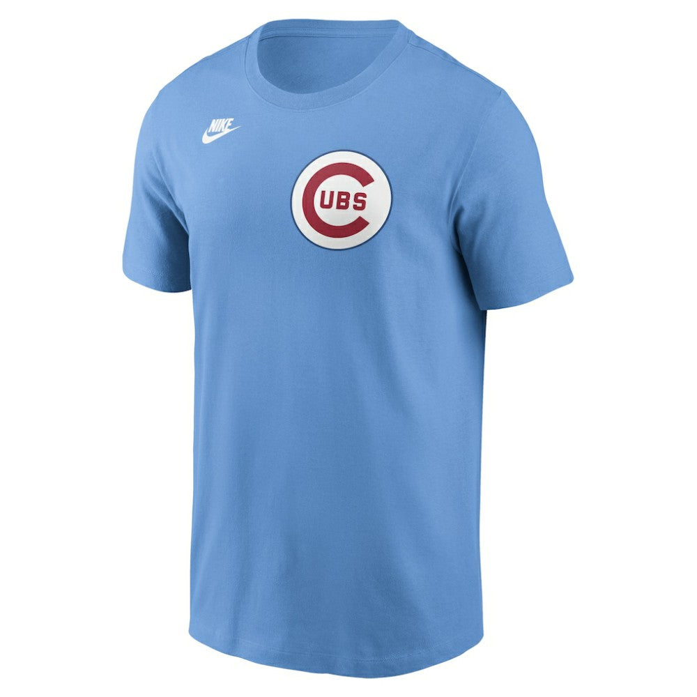 Chicago Cubs Cooperstown Collection Wordmark T-Shirt Light Blue