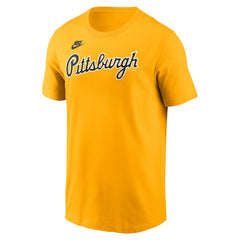 Pittsburgh Pirates Cooperstown Collection Wordmark T-Shirt Gold