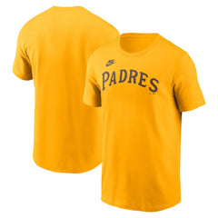 San Diego Padres Cooperstown Collection Wordmark T-Shirt Gold