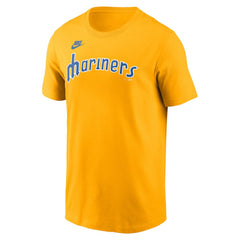 Seattle Mariners Cooperstown Collection Wordmark T-Shirt Gold