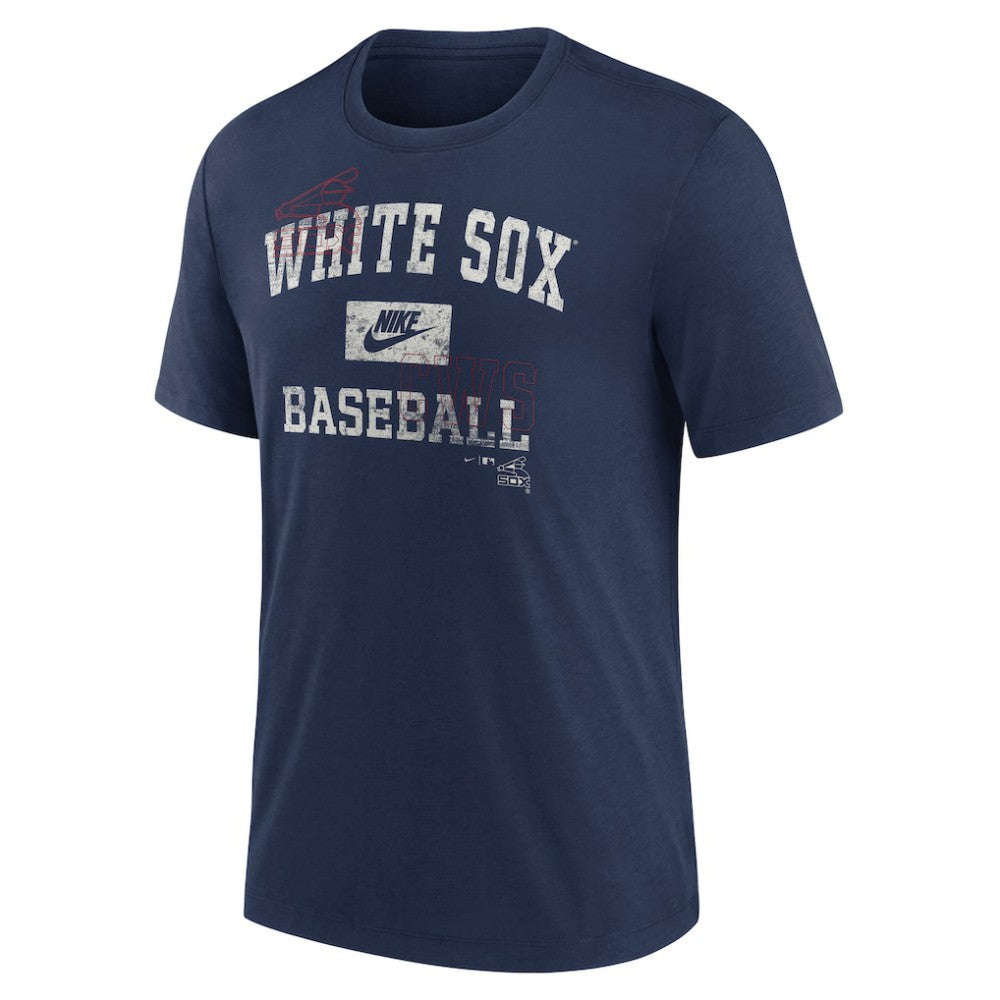 Chicago White Sox Cooperstown Collection Arch Tri-Blend T-Shirt Navy