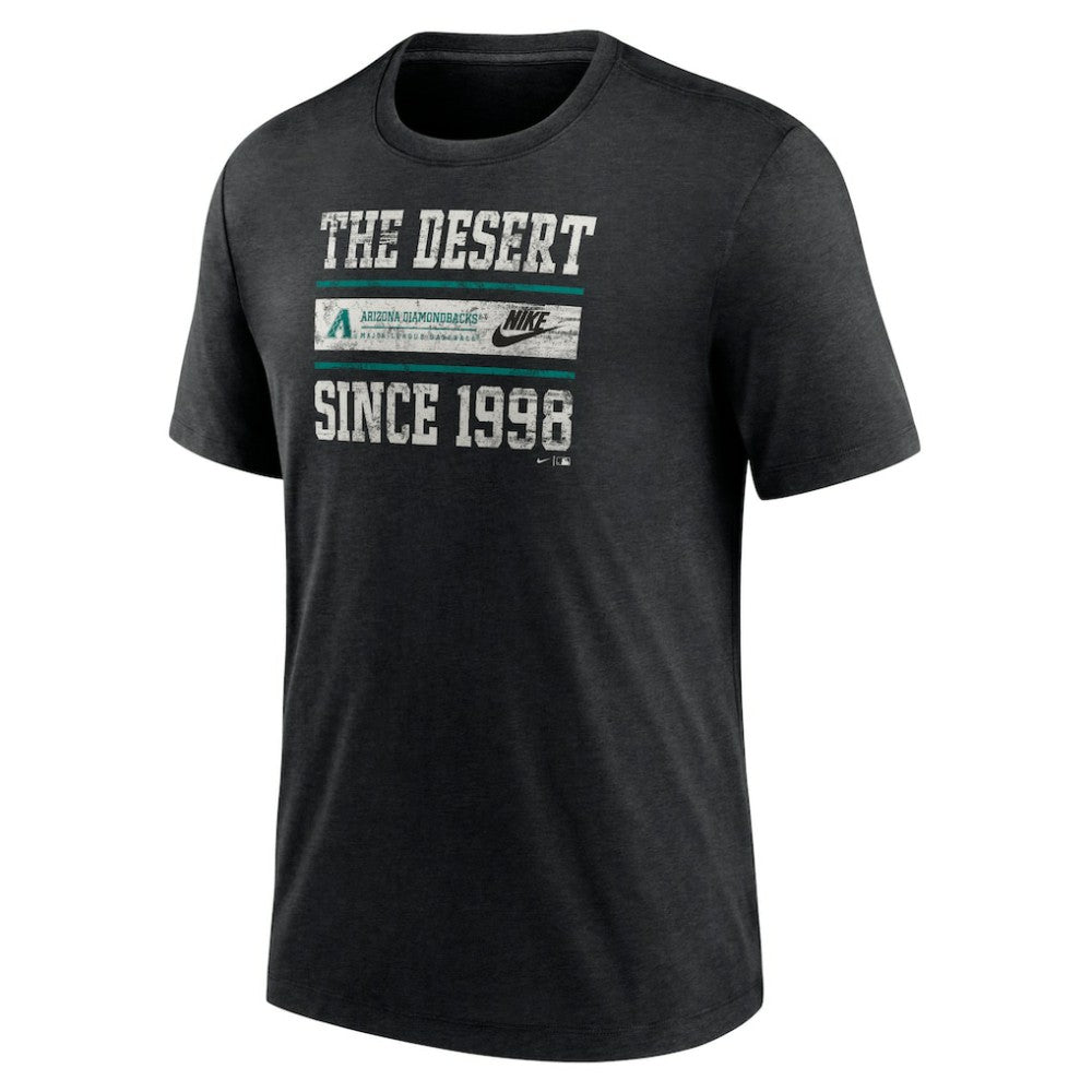 Arizona Diamondbacks Cooperstown Collection Local Stack Tri-Blend T-Shirt Heather Black