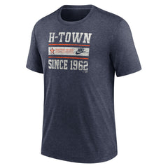 Houston Astros Cooperstown Collection Local Stack Tri-Blend T-Shirt Heather Navy