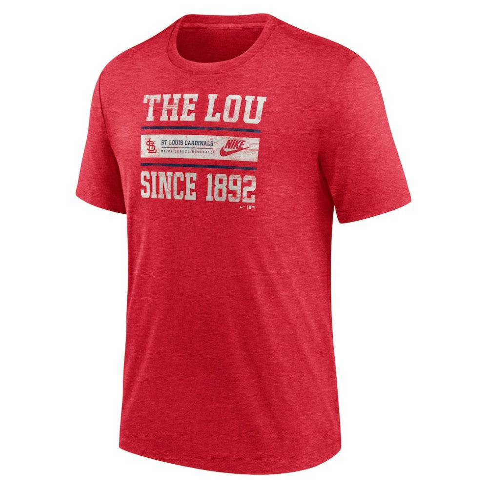 St. Louis Cardinals Cooperstown Collection Local Stack Tri-Blend T-Shirt Heather Red