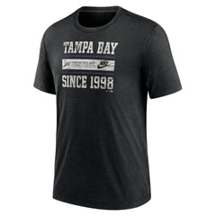 Tampa Bay Rays Cooperstown Collection Local Stack Tri-Blend T-Shirt Heather Black