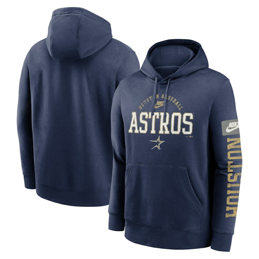 Houston Astros Cooperstown Collection Splitter Club Fleece Pullover Hoodie Navy