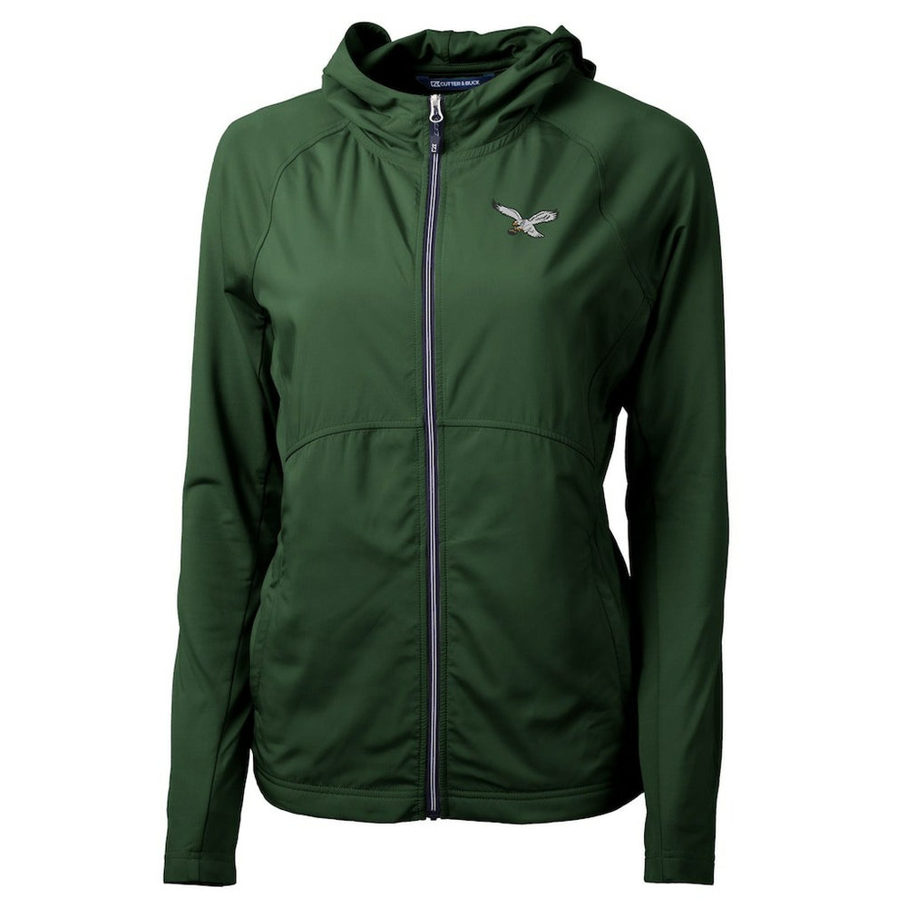 Philadelphia Eagles Cutter & Buck Women's Gridiron Classics Logo Adapt Eco Knit Hybrid Recycled Full-Zip Hoodie - Hunter Green online