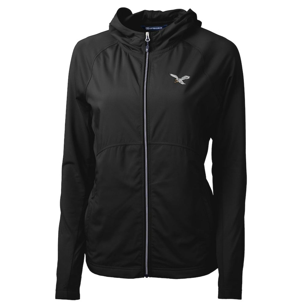 Philadelphia Eagles Cutter & Buck Women's Gridiron Classics Logo Adapt Eco Knit Hybrid Recycled Full-Zip Hoodie - Black cheap