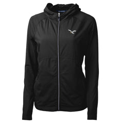 Philadelphia Eagles Cutter & Buck Women's Gridiron Classics Logo Adapt Eco Knit Hybrid Recycled Full-Zip Hoodie - Black cheap