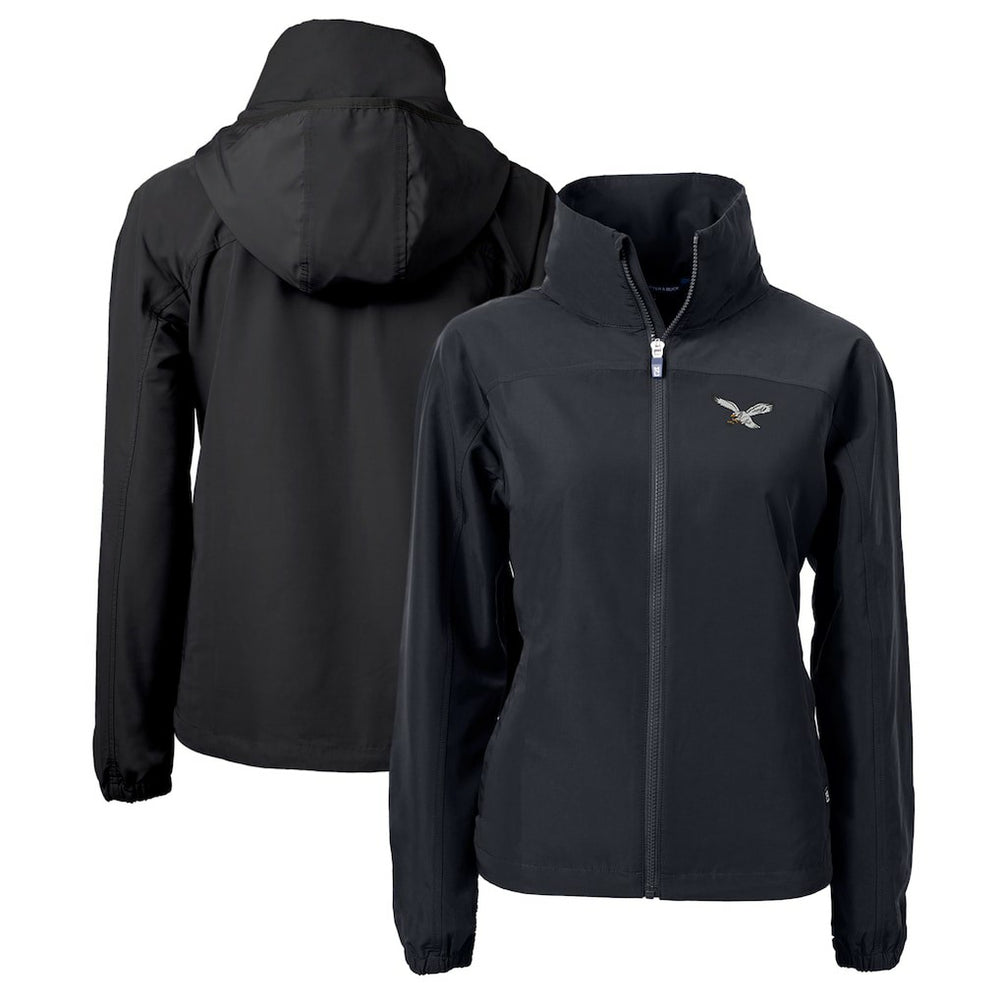 Philadelphia Eagles Cutter & Buck Women's Gridiron Classics Logo Charter Eco Recycled Full-Zip Jacket - Black on sale
