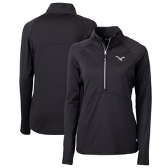 Philadelphia Eagles Cutter & Buck Women's Gridiron Classics Logo Adapt Eco Knit Stretch Recycled Half-Zip Pullover Top - Black on sale