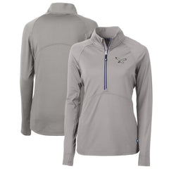 Philadelphia Eagles Cutter & Buck Women's Gridiron Classics Logo Adapt Eco Knit Stretch Recycled Half-Zip Pullover Top - Gray outlet