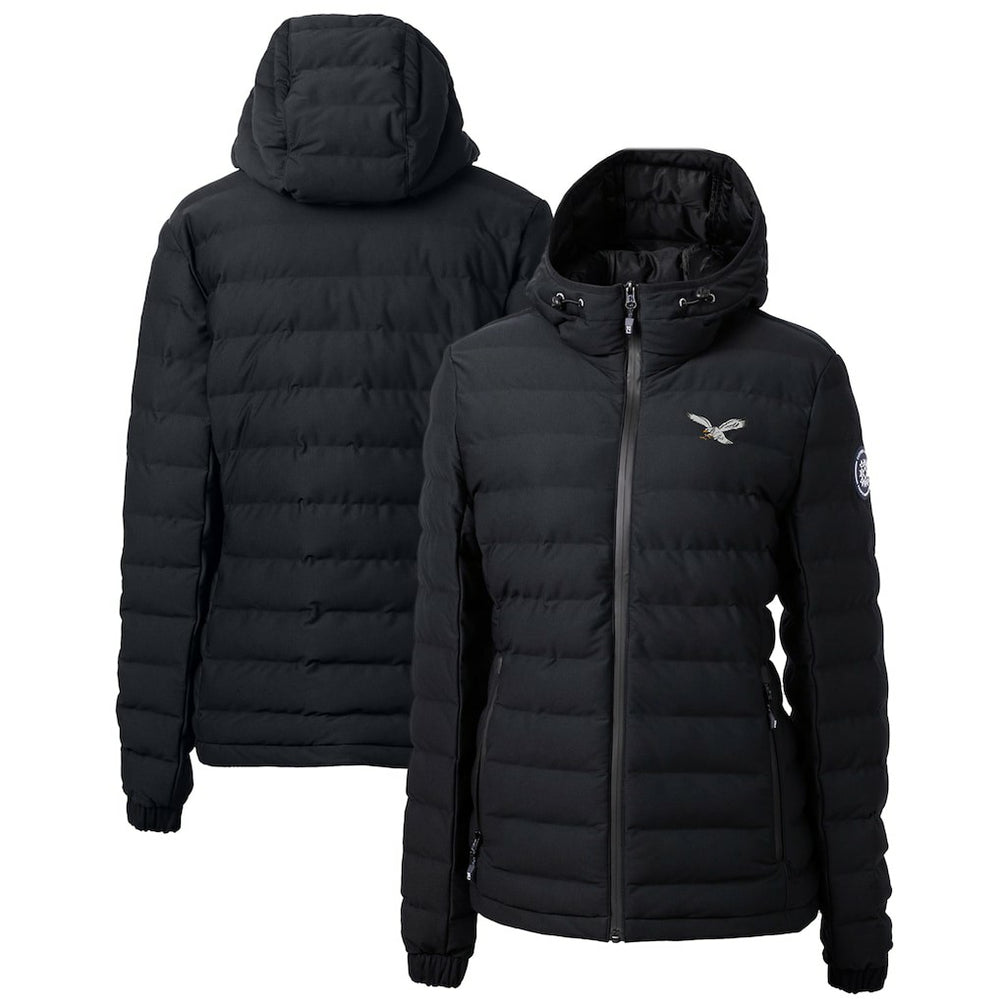 Philadelphia Eagles Cutter & Buck Women's Gridiron Classics Logo Mission Ridge Repreve Eco Insulated Full-Zip Puffer Jacket - Black discount