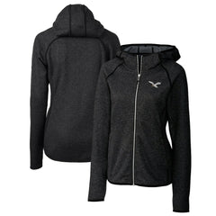 Philadelphia Eagles Cutter & Buck Women's Gridiron Classics Logo Mainsail Sweater-Knit Full-Zip Hoodie - Heather Charcoal sale