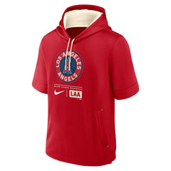Los Angeles Angels City Connect Color Block Short Sleeve Pullover Hoodie Red