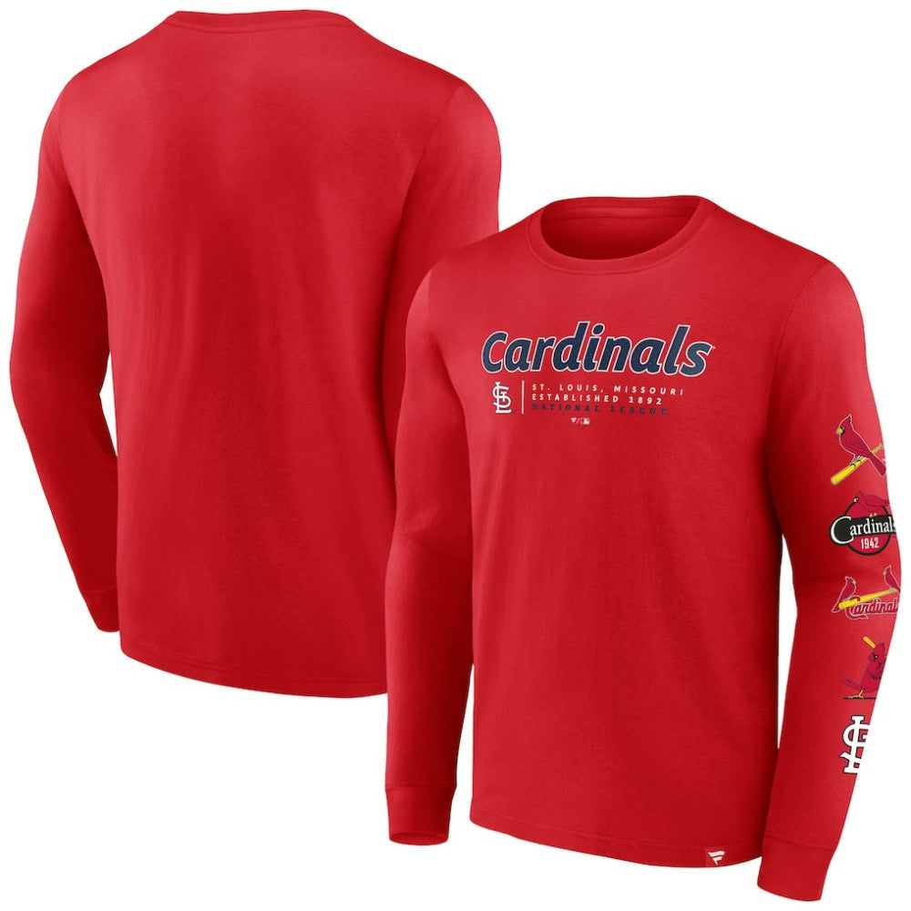 St. Louis Cardinals Strike the Goal Long Sleeve T-Shirt Red