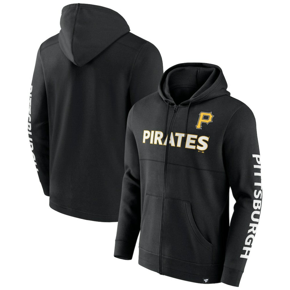 Pittsburgh Pirates Ace Hoodie Full-Zip Sweatshirt Black