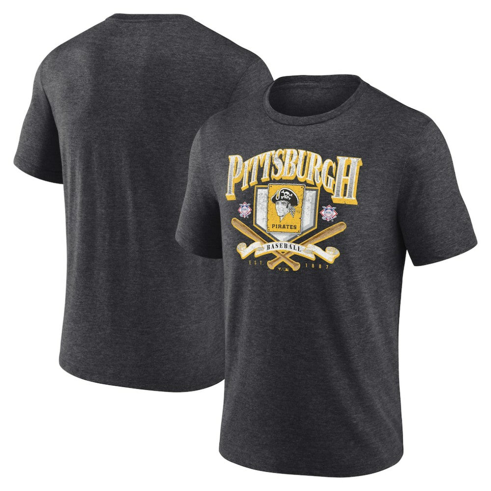 Pittsburgh Pirates Home Team Tri-Blend T-Shirt Heather Charcoal