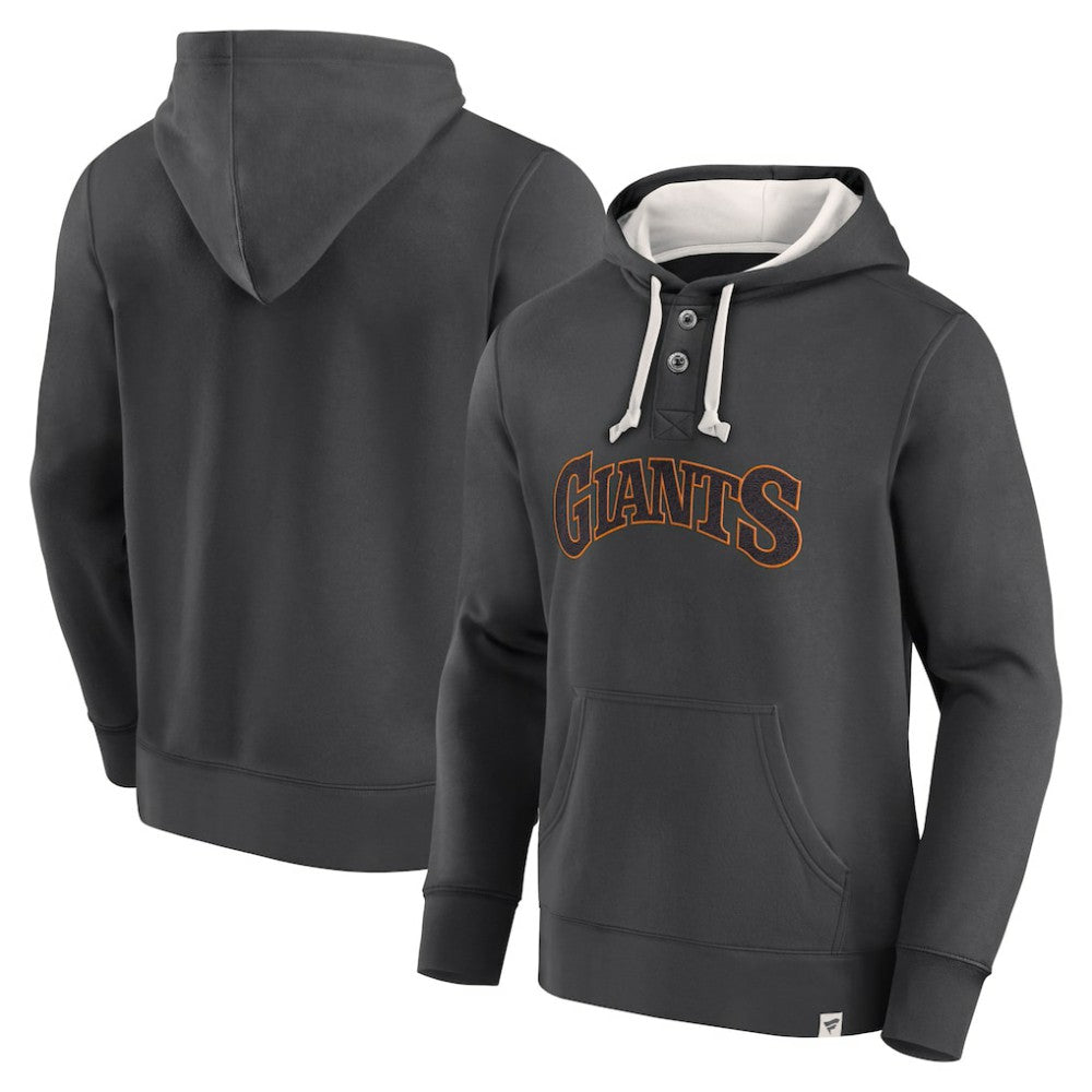 San Francisco Giants Black Plan for Adversity Henley Fleece Pullover Hoodie