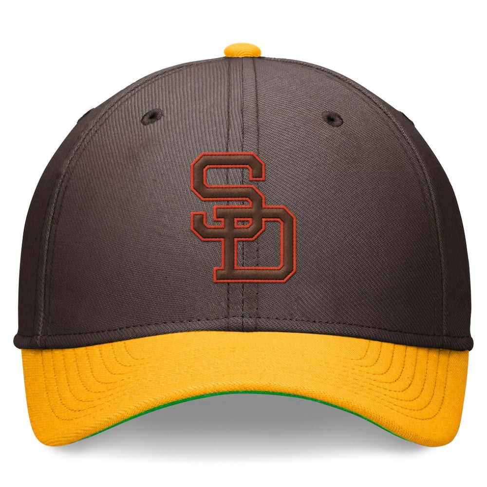 San Diego Padres Cooperstown Collection Rewind Swooshflex Performance Hat Brown/Gold