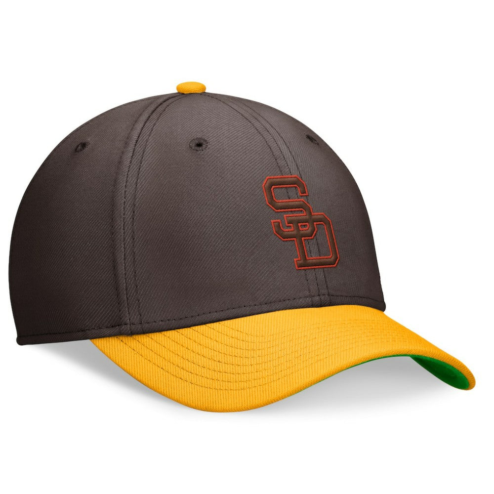 San Diego Padres Cooperstown Collection Rewind Swooshflex Performance Hat Brown/Gold
