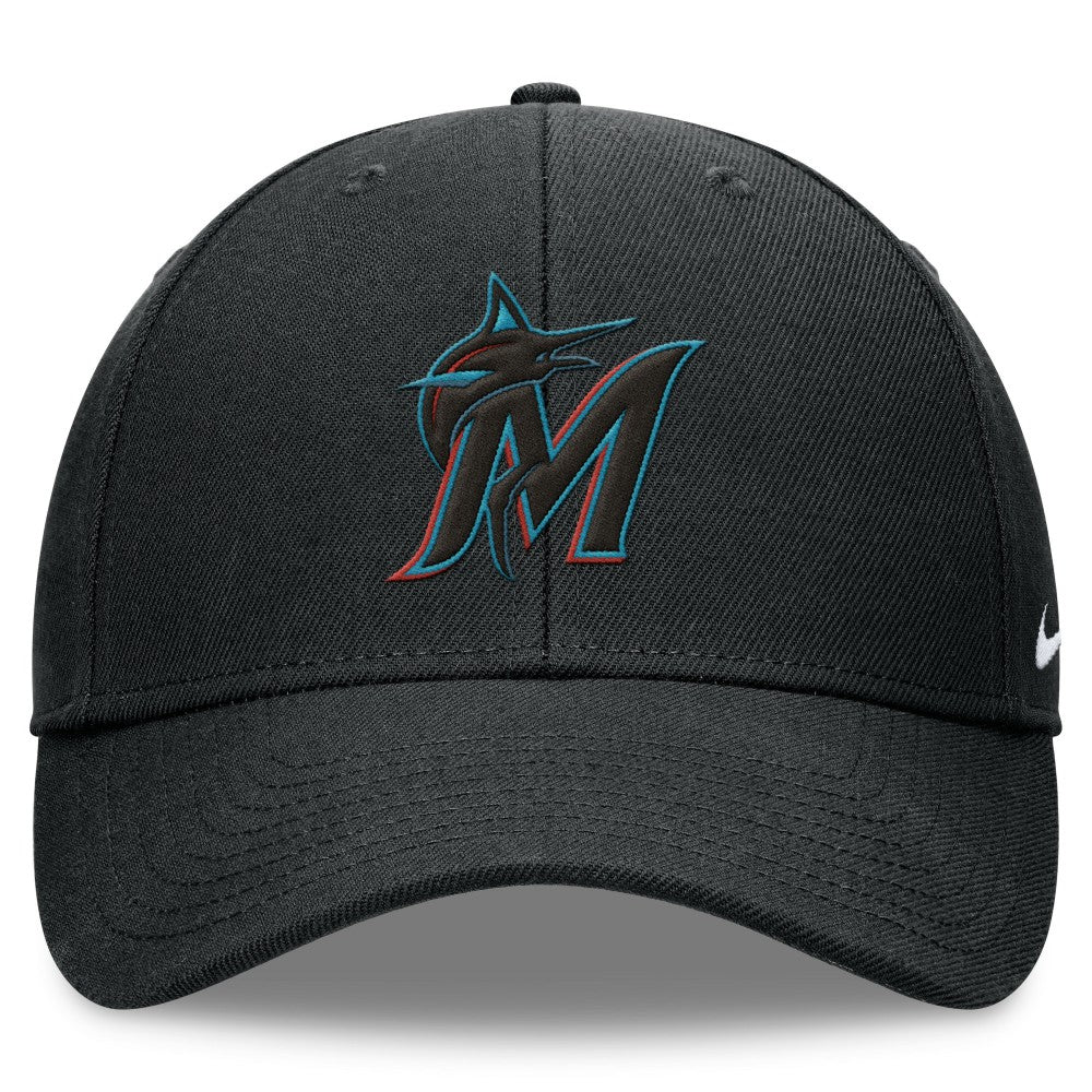 Miami Marlins Club Performance Adjustable Hat Black