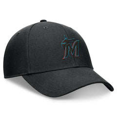 Miami Marlins Club Performance Adjustable Hat Black