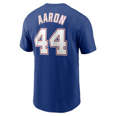Hank Aaron Atlanta Braves Cooperstown Collection Fuse Name & Number T-Shirt Royal