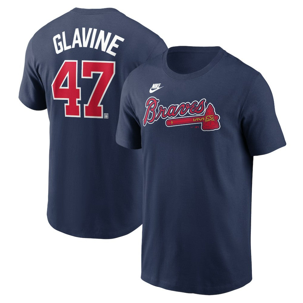 Tom Glavine Atlanta Braves Fuse Name & Number T-Shirt Navy