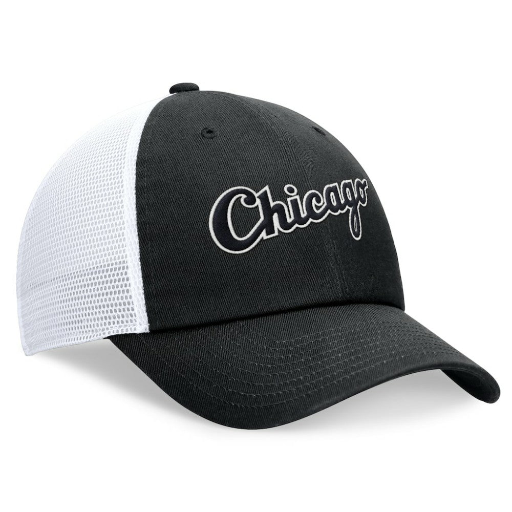 Chicago White Sox Wordmark Adjustable Trucker Hat Black