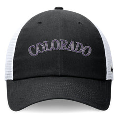 Colorado Rockies Wordmark Adjustable Trucker Hat Black