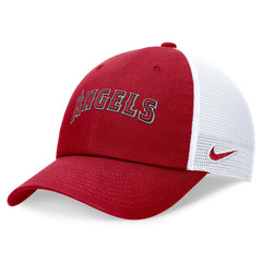 Los Angeles Angels Wordmark Adjustable Trucker Hat Red