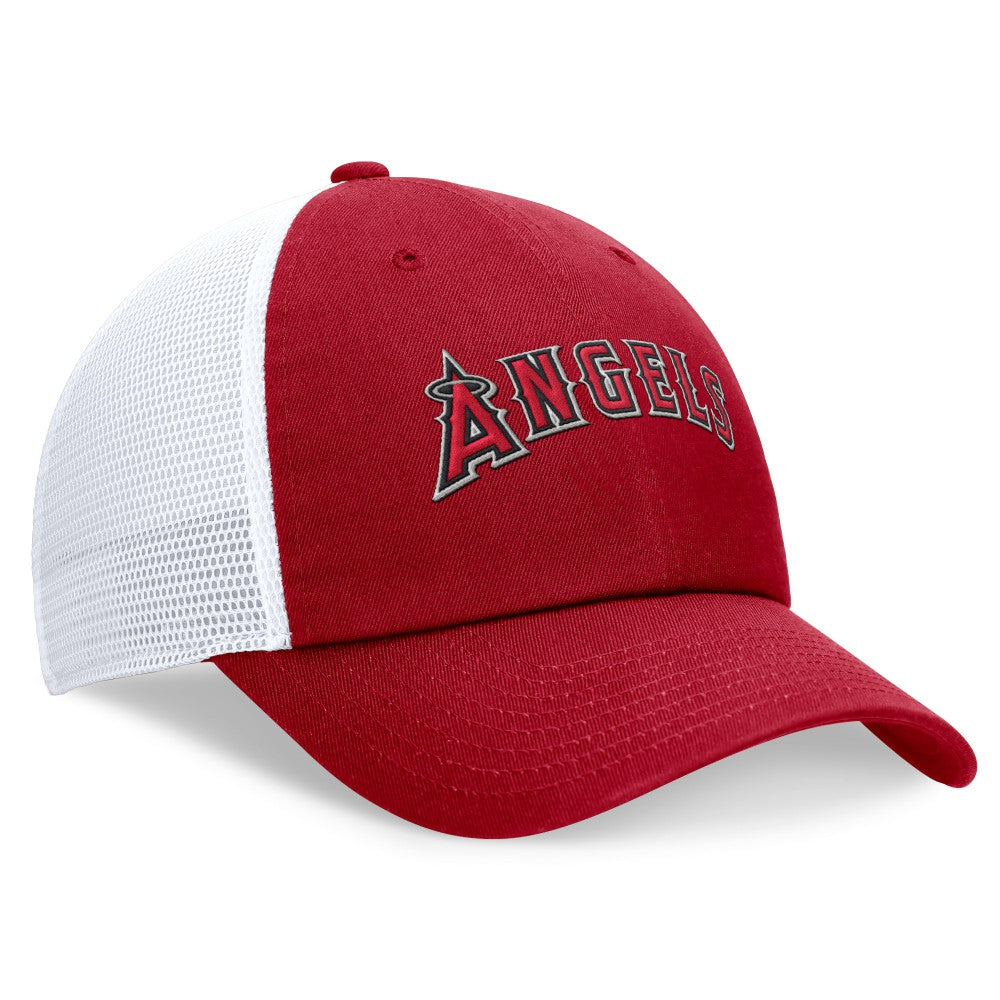Los Angeles Angels Wordmark Adjustable Trucker Hat Red