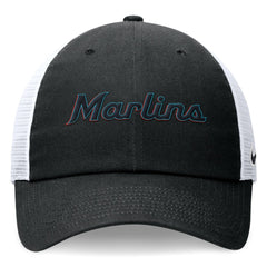 Miami Marlins Wordmark Adjustable Trucker Hat Black