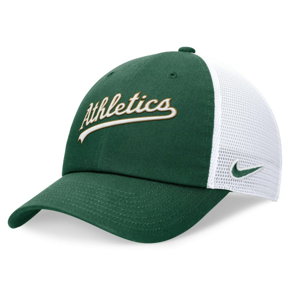 Athletics Wordmark Adjustable Trucker Hat Green