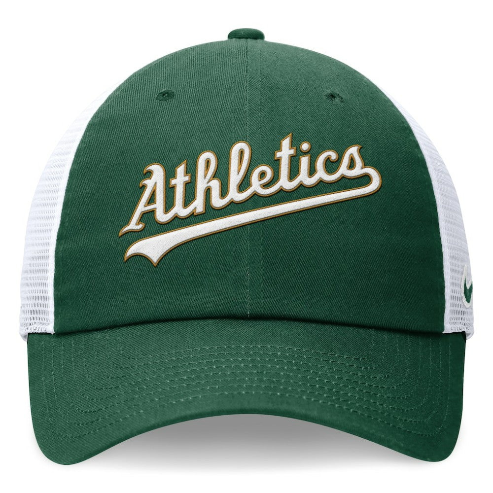 Athletics Wordmark Adjustable Trucker Hat Green
