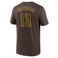 Manny Machado San Diego Padres Legend Name & Number Performance T-Shirt Brown