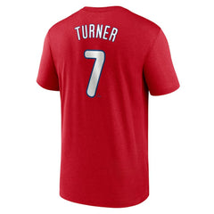 Trea Turner Philadelphia Phillies Legend Name & Number Performance T-Shirt Red