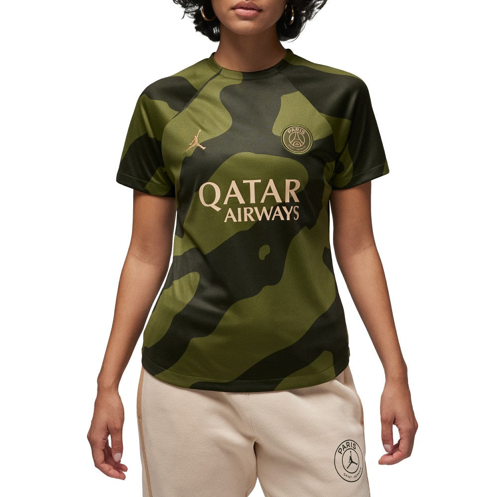 Paris Saint-Germain Jordan Brand Women's 2023/24 Fourth Academy Pro Pre-Match Top - Olive sale