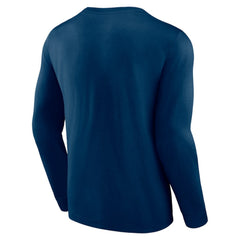 Seattle Kraken Fanatics Strike the Goal Long Sleeve T-Shirt - Deep Sea Blue T-shirts