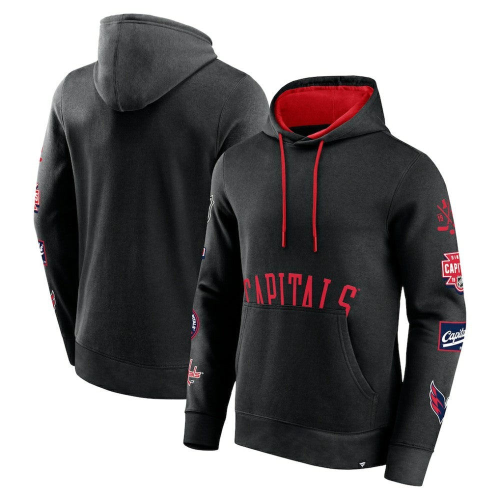 Washington Capitals Fanatics Wild Winner Pullover Hoodie - Black Hoodies