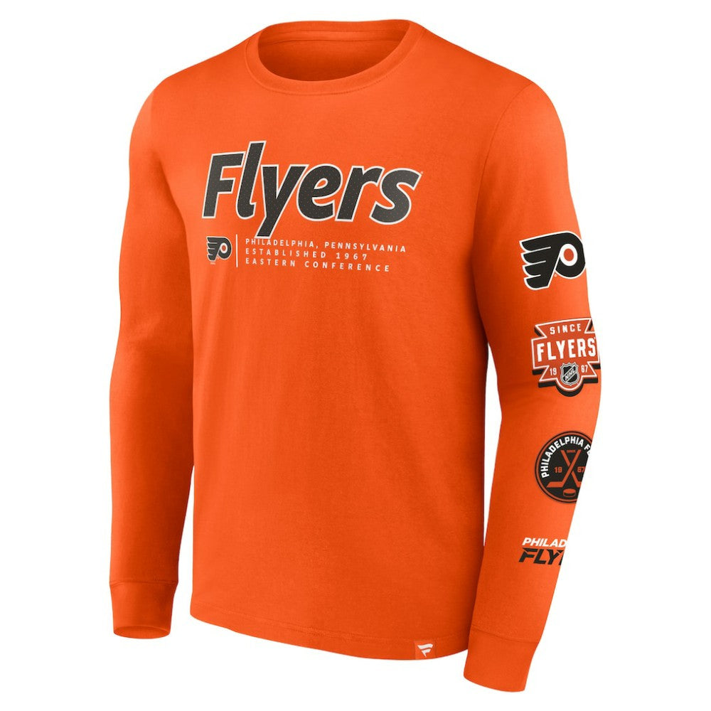 Philadelphia Flyers Fanatics Strike the Goal Long Sleeve T-Shirt - Orange T-shirts