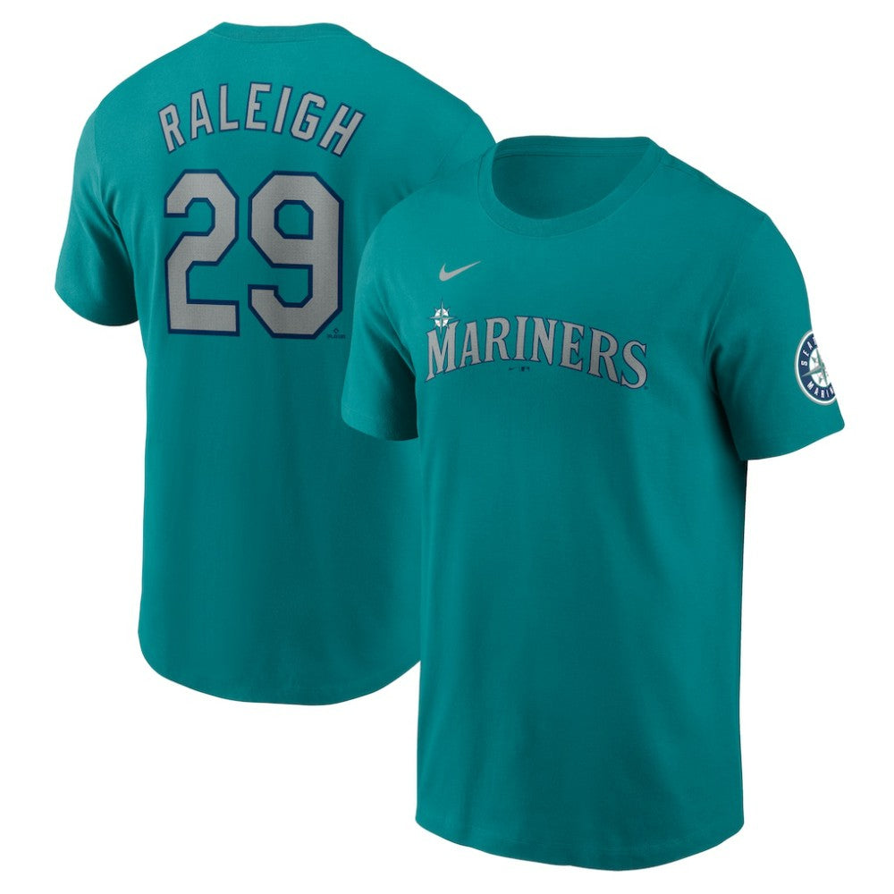 Cal Raleigh Seattle Mariners Fuse Name & Number Inline T-Shirt Aqua