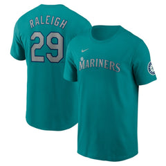 Cal Raleigh Seattle Mariners Fuse Name & Number Inline T-Shirt Aqua