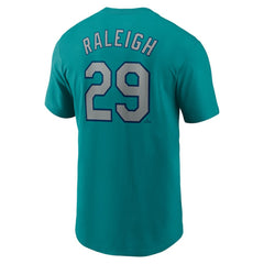 Cal Raleigh Seattle Mariners Fuse Name & Number Inline T-Shirt Aqua