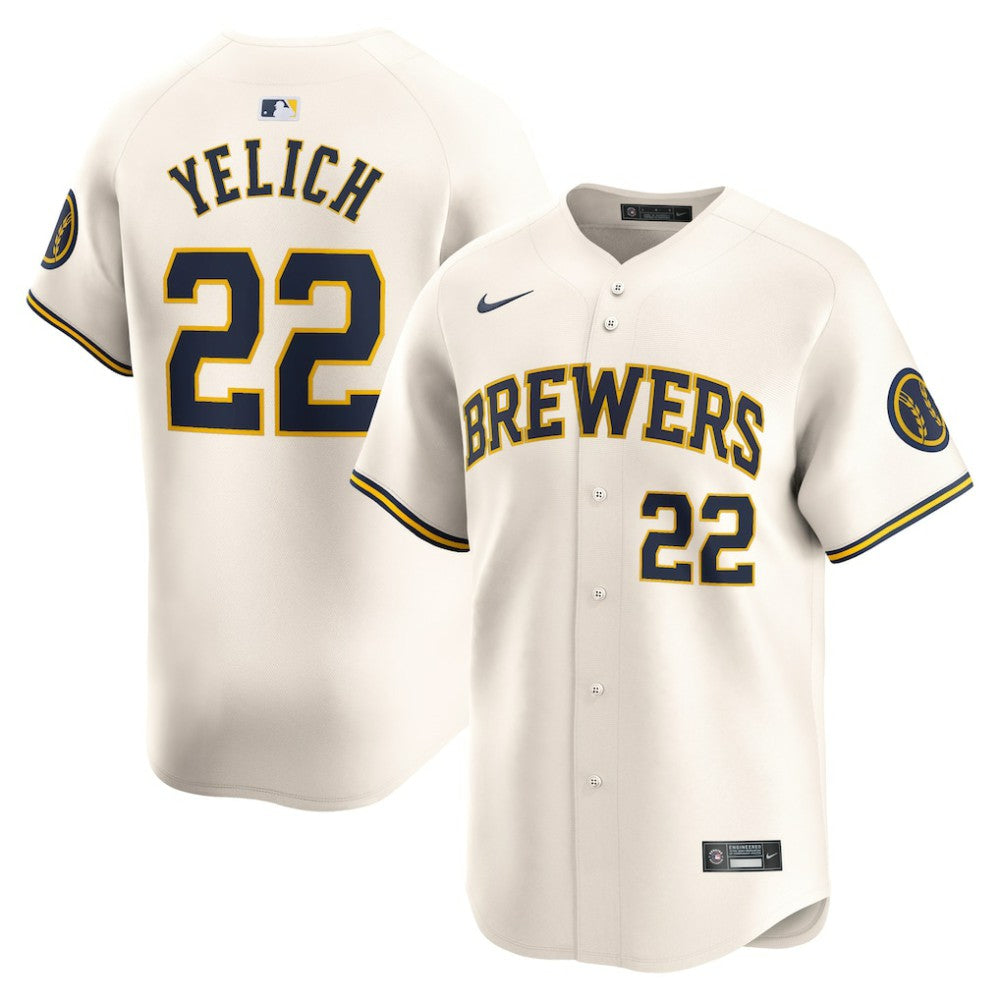 Christian Yelich Milwaukee Brewers Home Limited Player Jersey Cream